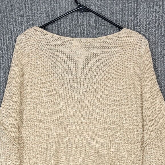 Cotton Candy LA Sweater Womens M/L Tan Long Sleeve Oversized Cropped V Neck - Picture 8 of 11